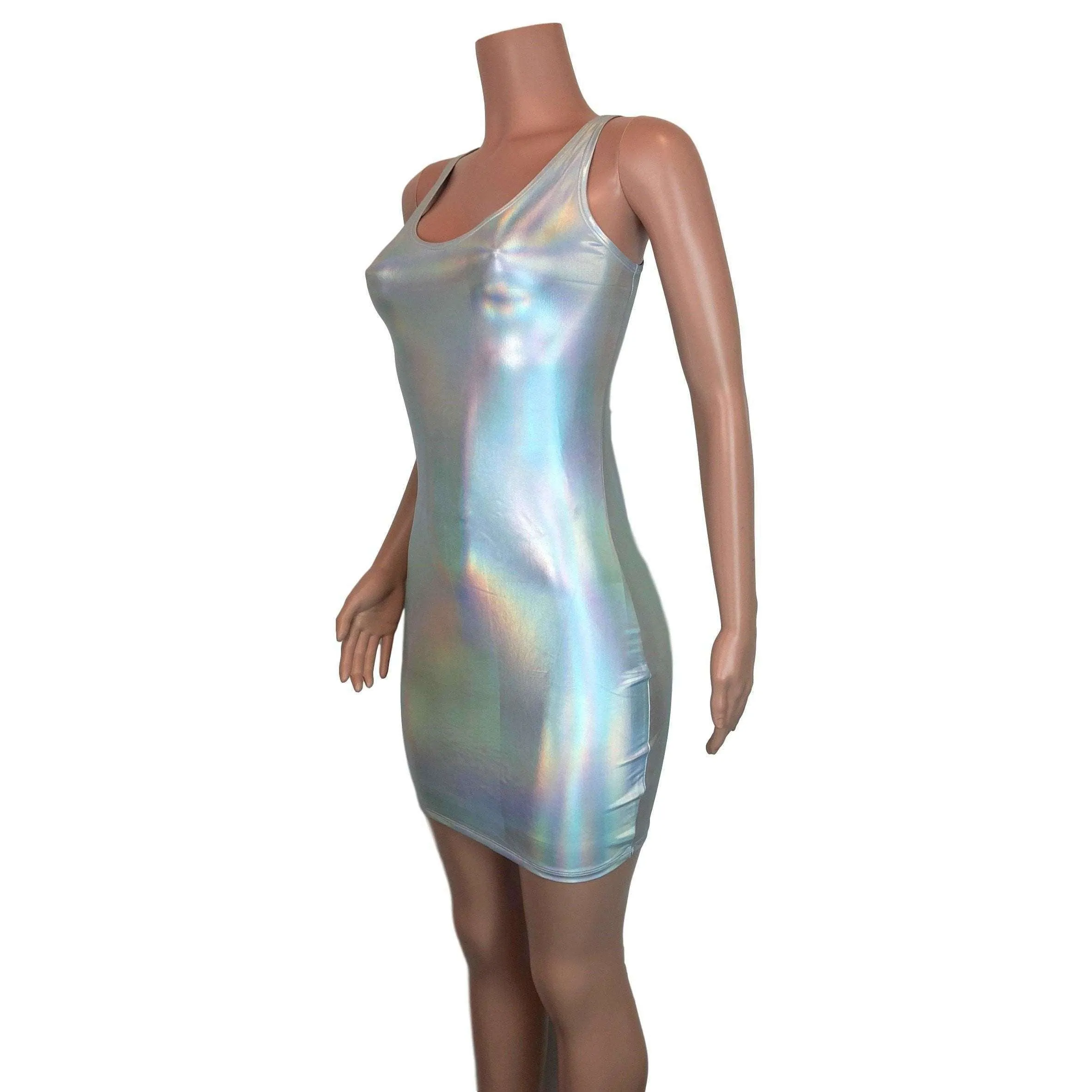 Opal Holographic Bodycon Tank Dress