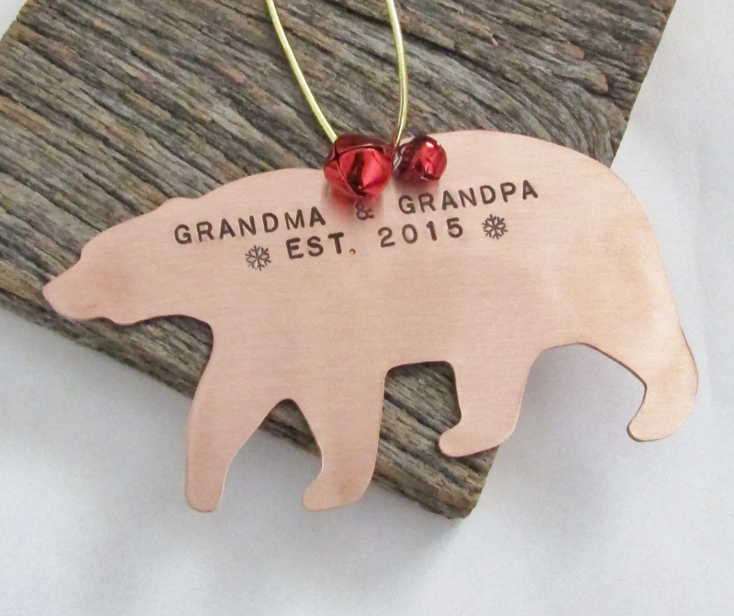 Personalized Christmas Ornament New Grandparents Christmas Ornament for Grandpa Bear Ornament for Grandma and Grandpa Established 2015 Gift