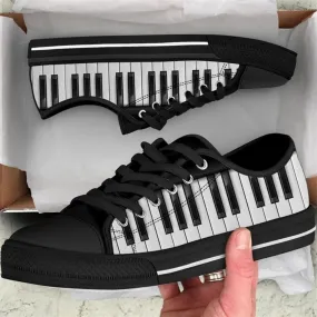 Piano Shortcut Canvas Low Top Shoes, Canvas Shoes Design, Low Top Sneaker