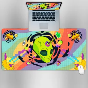 Premium PU Leather Mouse Pads | Non-Slip |Waterproof | Stylish & Durable | Psychedelic Aliens