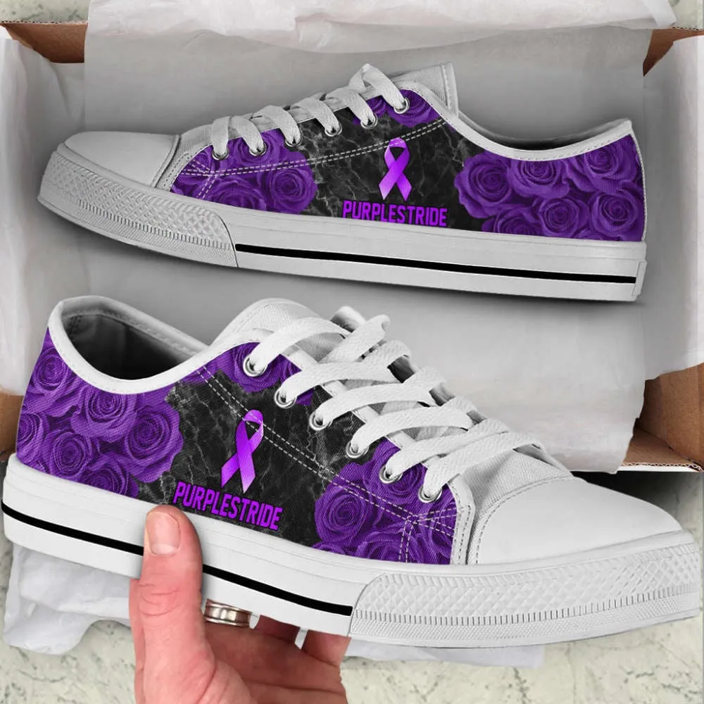 Purplestride Shoes Rose Flower Low Top Shoes Canvas Shoes, Best Canvas Shoes, Low Top Sneaker