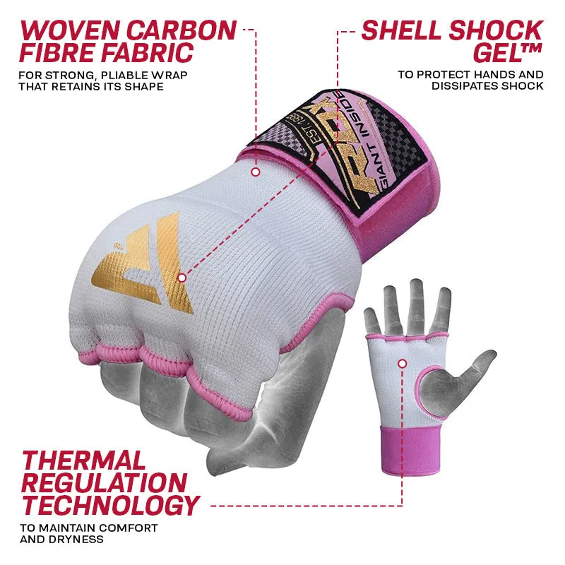 RDX IS Women Gel Padded Wrist Strap Inner Gloves Pink / White OEKO-TEX® Standard 100 certified