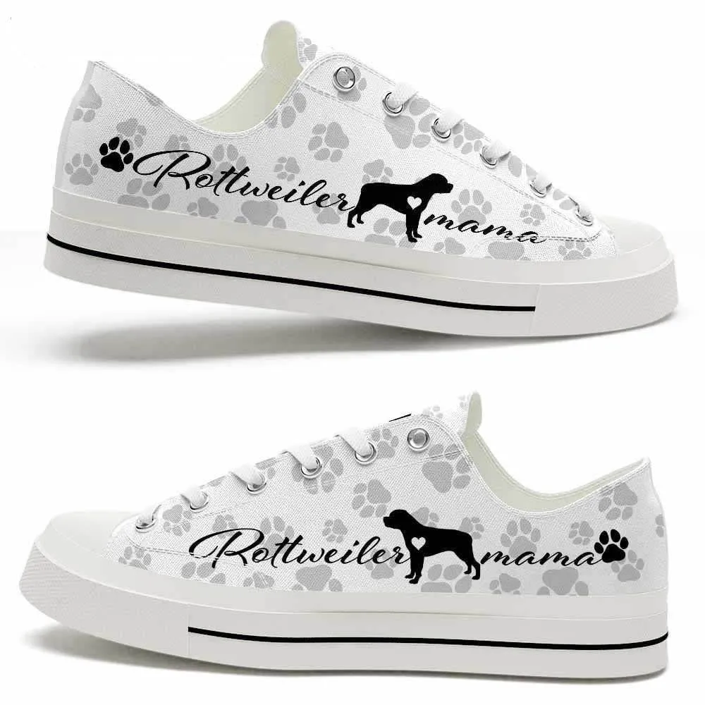 Rottweiler Paws Pattern Low Top Shoes - Happy International Dog Day Canvas Sneaker, Dog Printed Shoes, Canvas Shoes For Men, Women