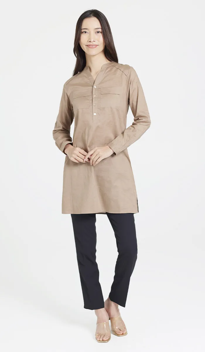 Sahlan Everyday Cotton Modest Tunic - Mocha