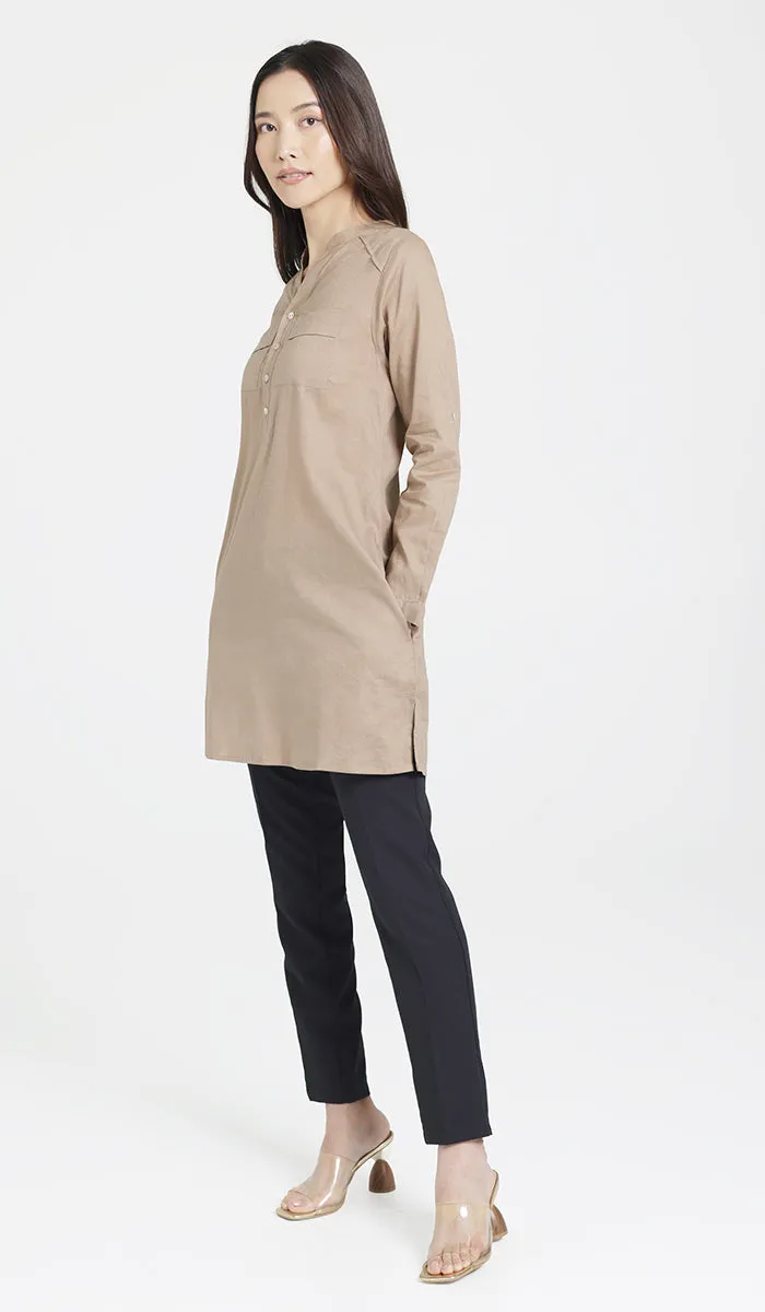 Sahlan Everyday Cotton Modest Tunic - Mocha