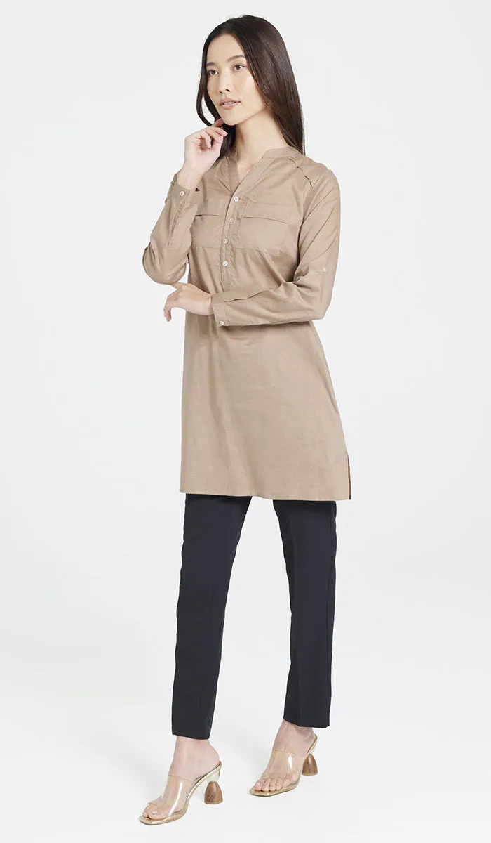 Sahlan Everyday Cotton Modest Tunic - Mocha