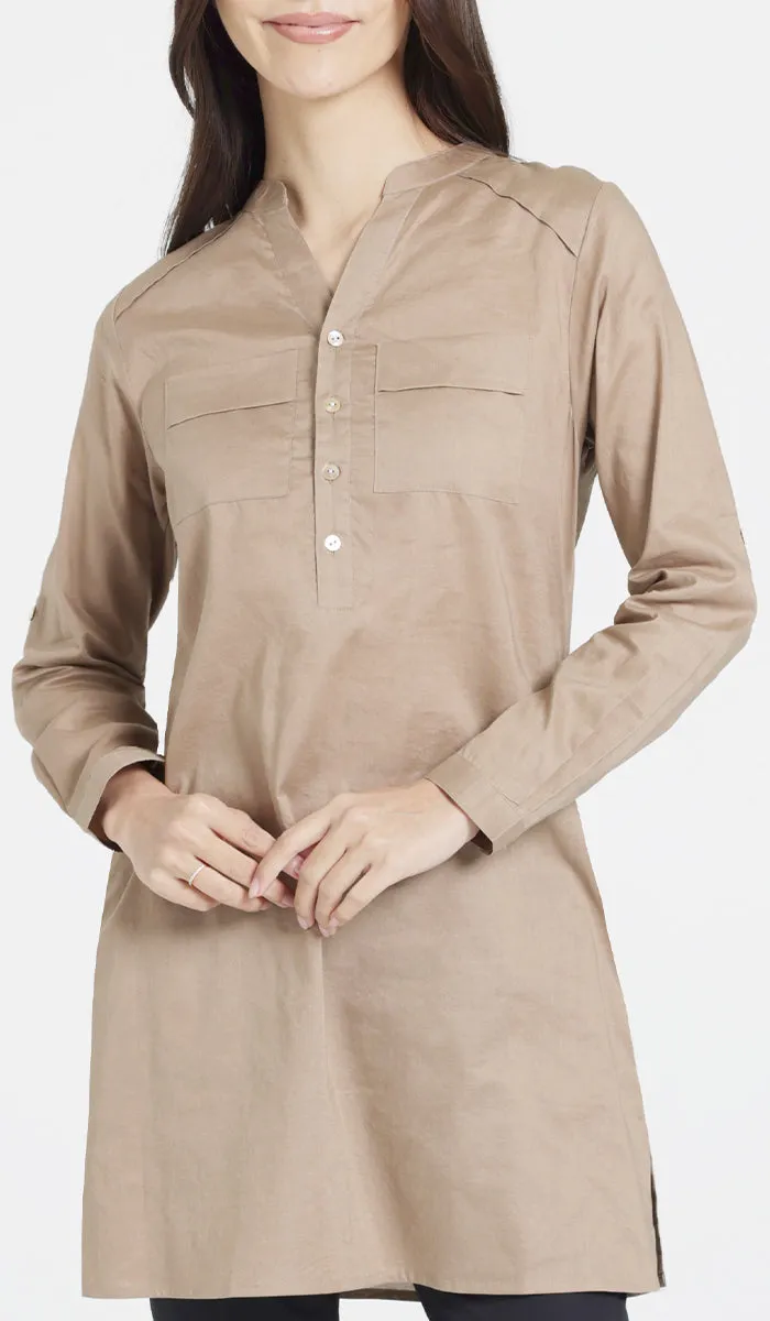 Sahlan Everyday Cotton Modest Tunic - Mocha