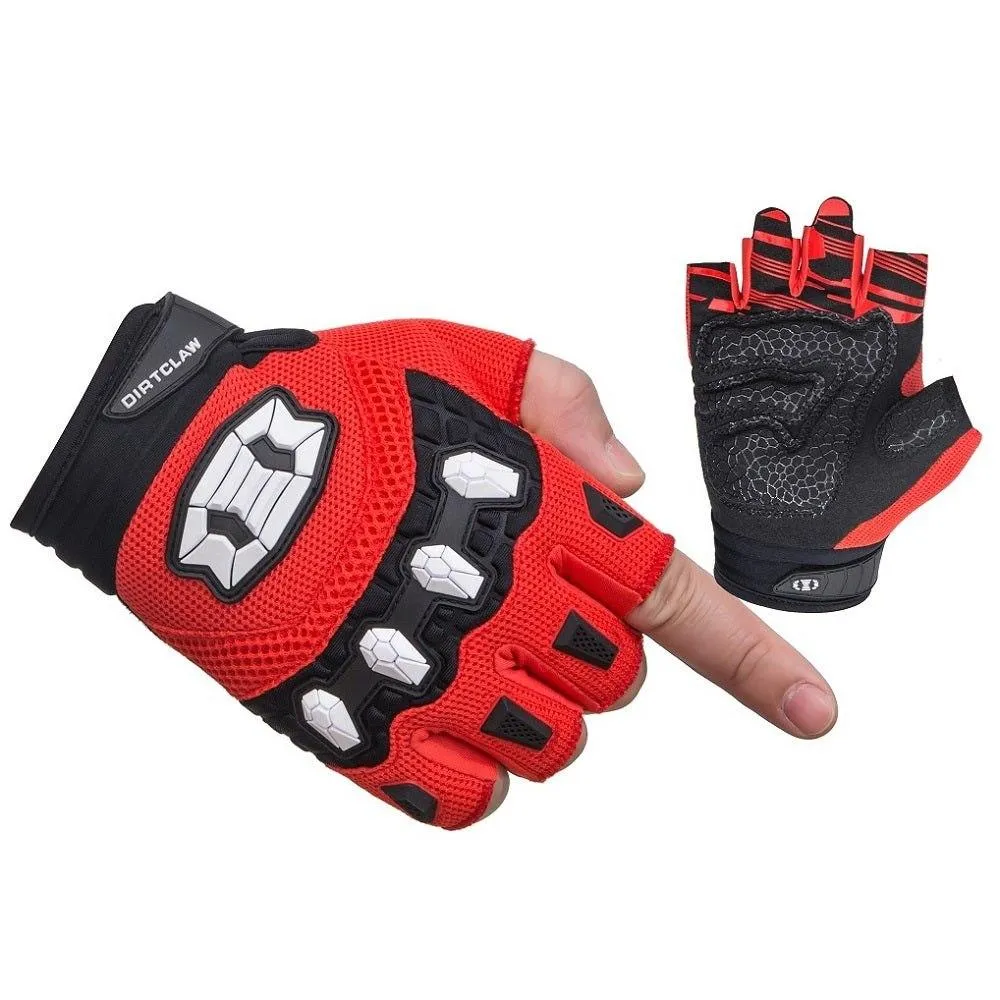 Seibertron Dirtclaw Adult BMX MX ATV MTB Road Racing Mountain Bike Bicycle Cycling Off-Road/Dirt Bike Gel Padded Anti - Slip Palm Fingerless Gloves Motorcycle Motocross Sports Gloves