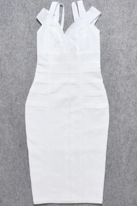 Sia Bandage Dress - Pearl White