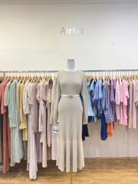 Simple fitted beige  dress