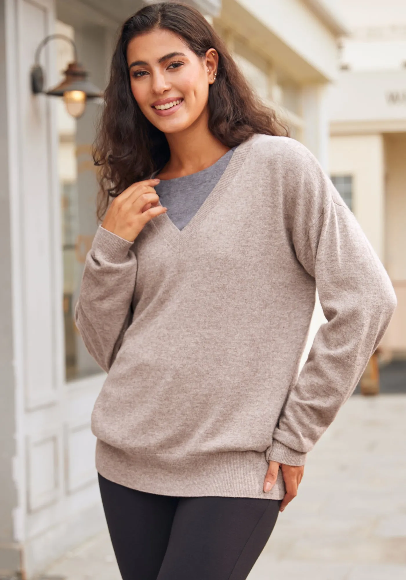 SoftBlend Cashmere V-Neck (Camel)