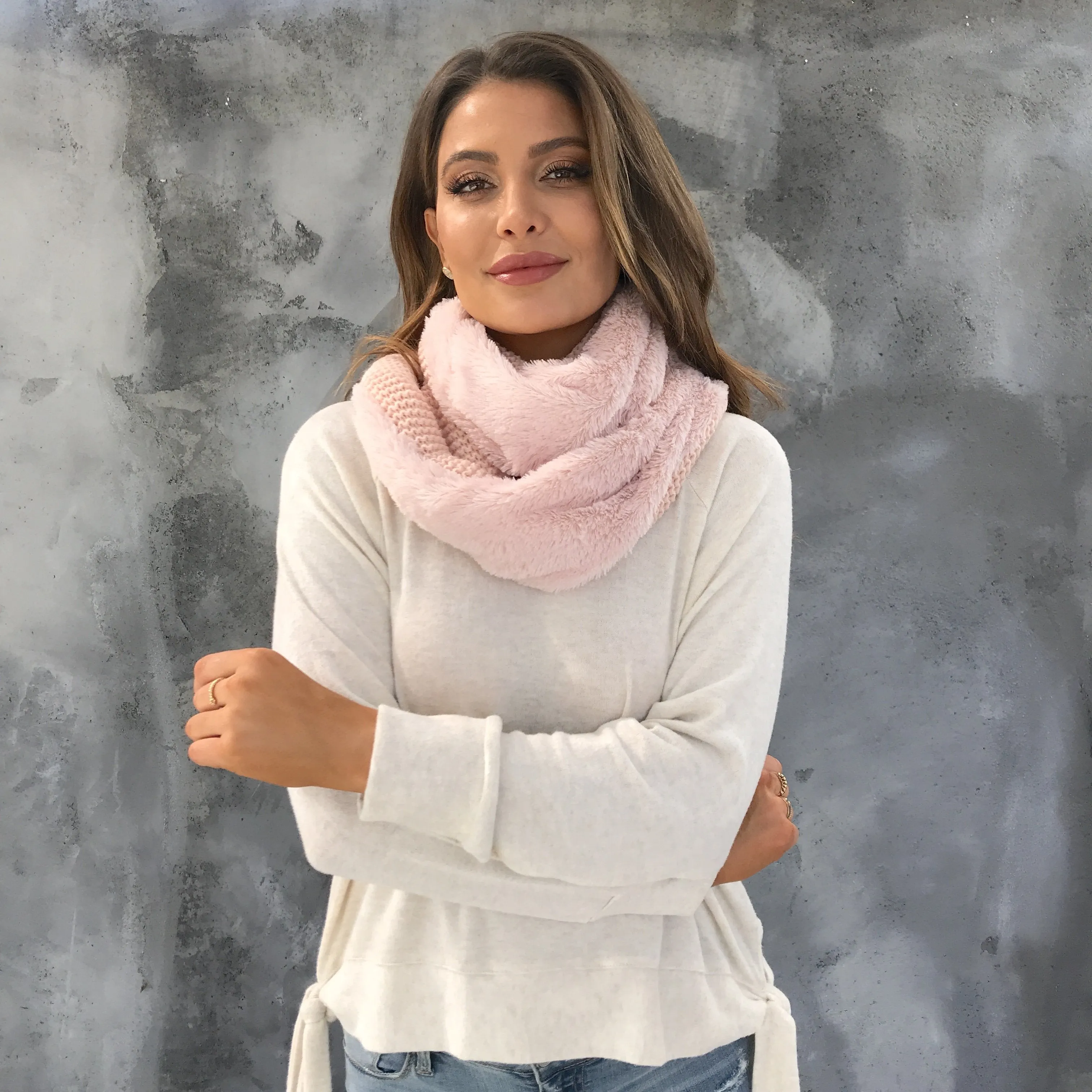 Softest Touch Infinity Scarf in Pink