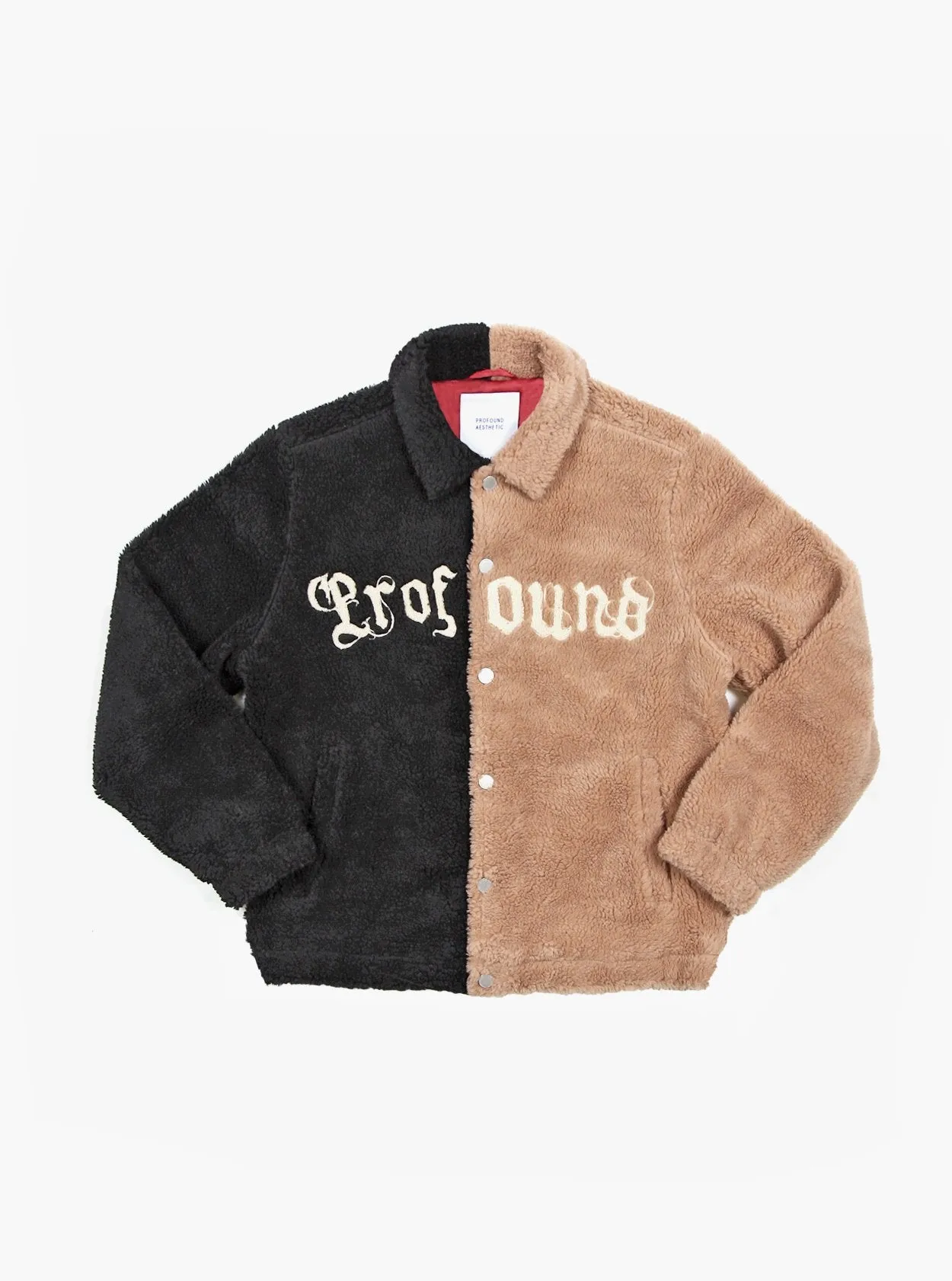 Split Color-Blocked Shearling Jacket