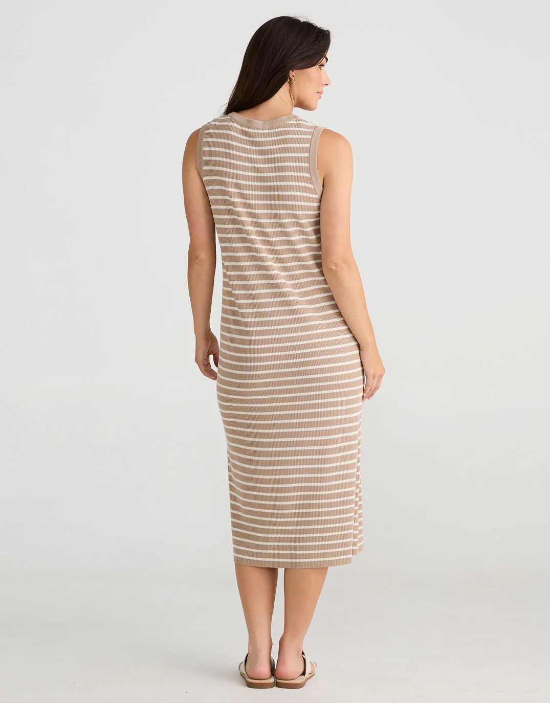 Squad Midi Dress - Taupe/Ecru