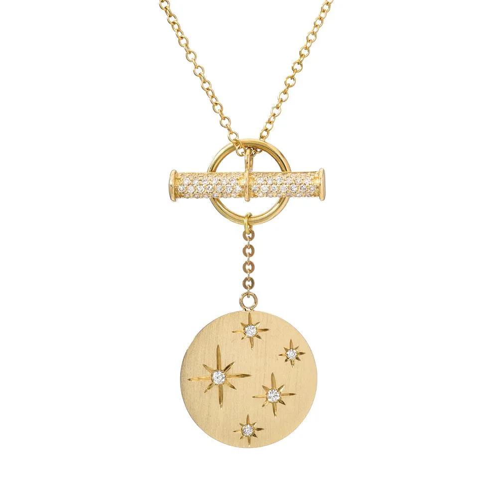 Starry Disc Toggle Necklace