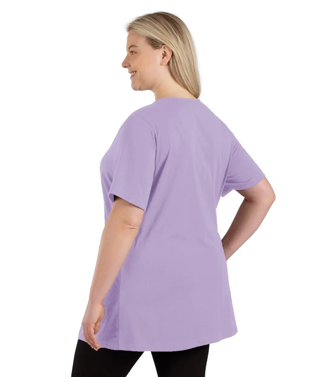 Stretch Naturals Lite Short Sleeve Split Collar Tunic Classic Colors