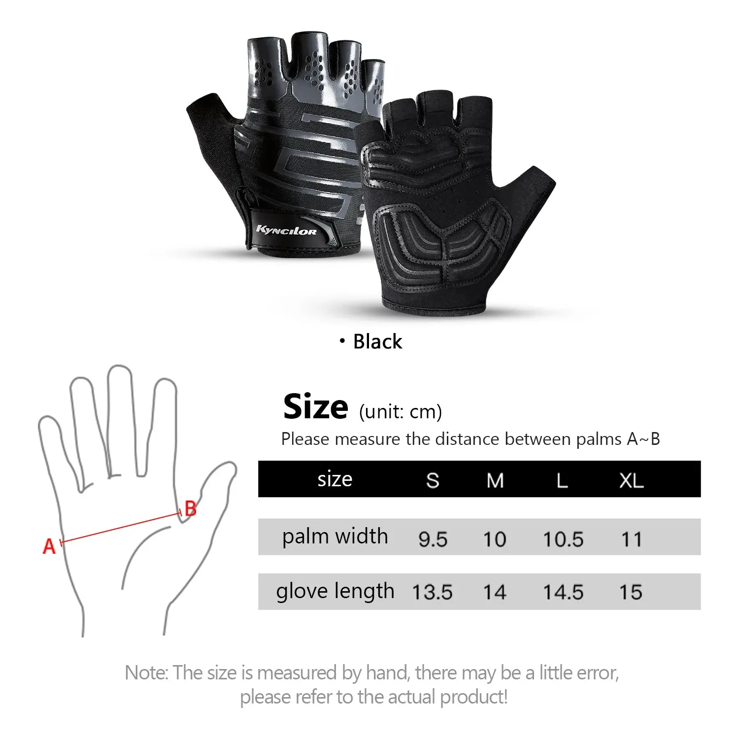 Summer Sport Cycling Gloves Black Fingerless Thicken Shock Pads SBR Anti-slip Anti-sweat Fitness Motorbike Gloves Men