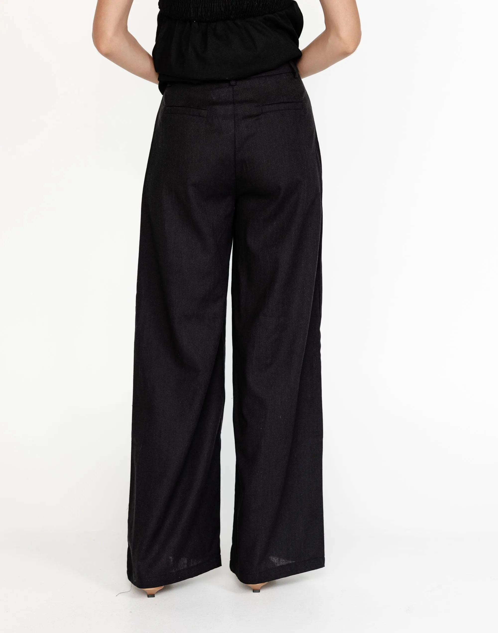 Tarsha Linen Pants (Black)