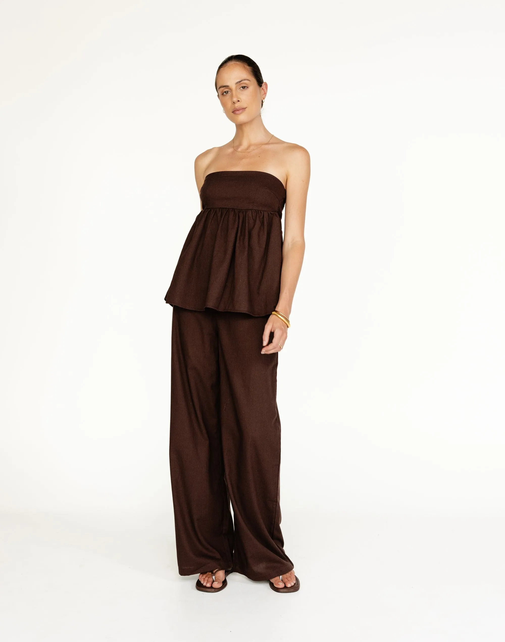 Tarsha Linen Pants (Chocolate)