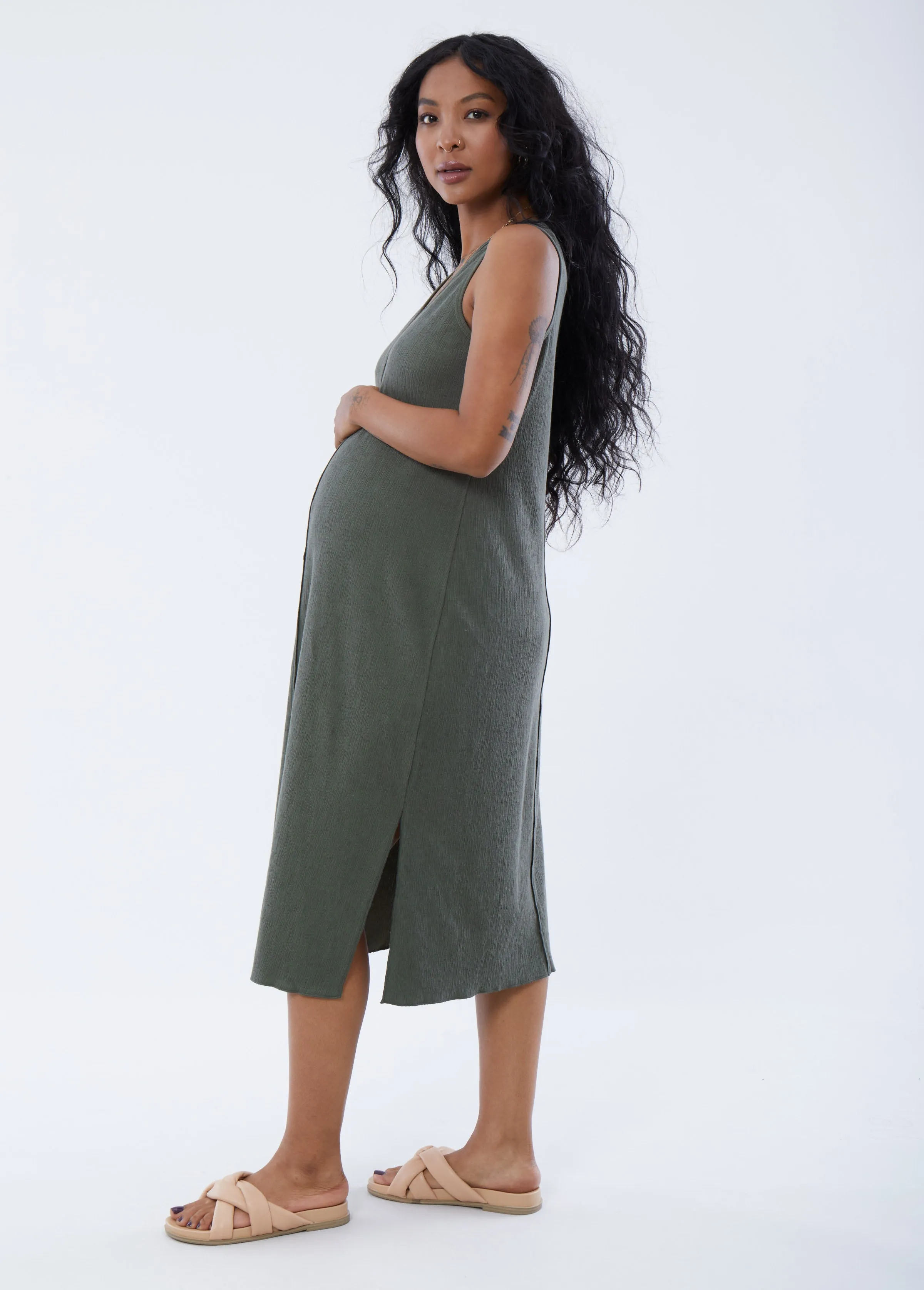 The Always On Maternity Midi Dress