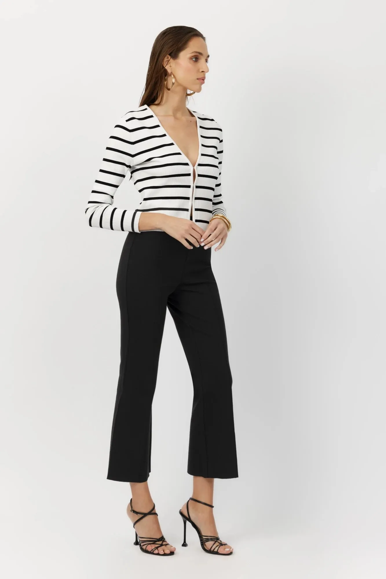 The Gemma - Breton Stripe Viscose Ribbed Cardigan Chic Layering