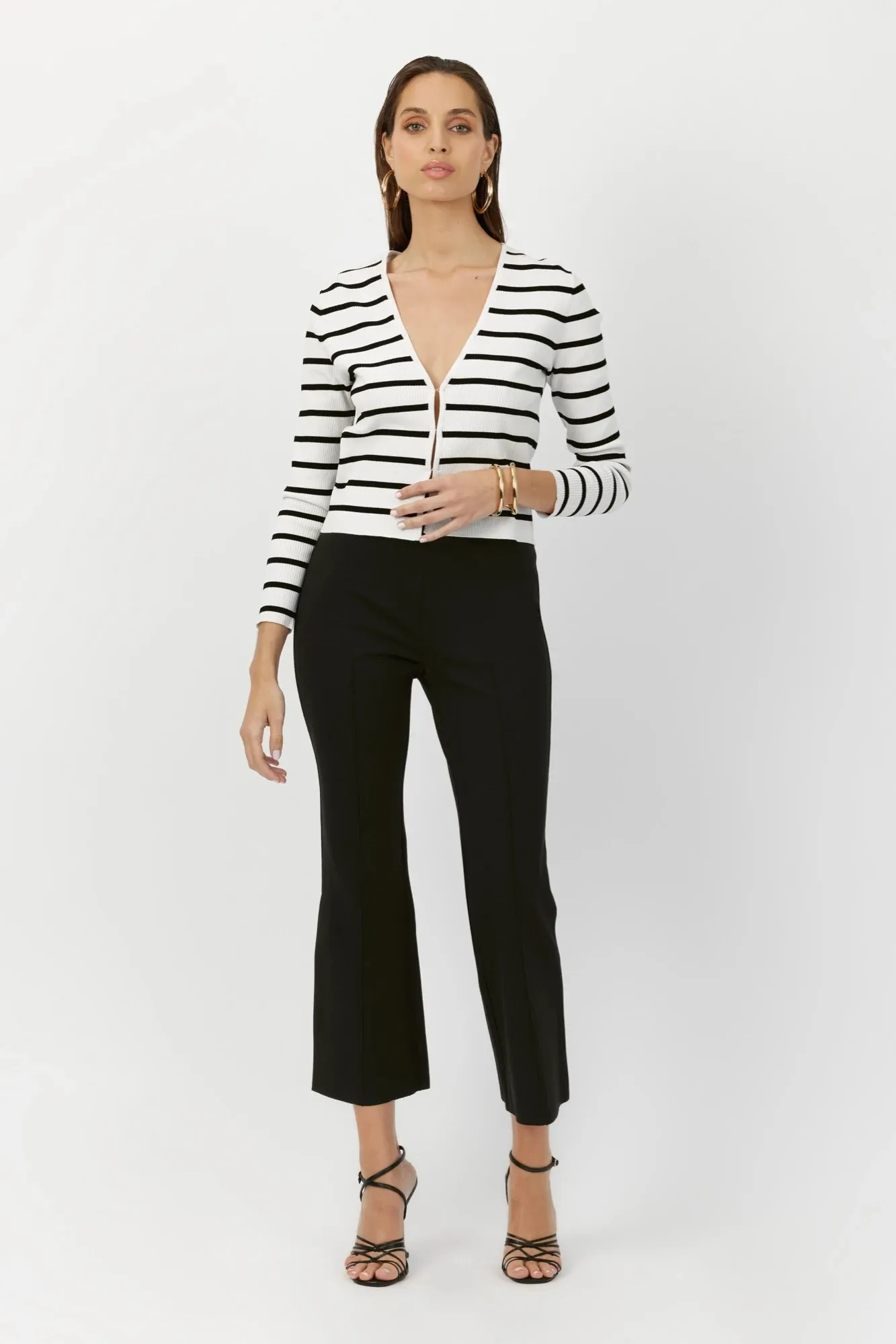 The Gemma - Breton Stripe Viscose Ribbed Cardigan Chic Layering