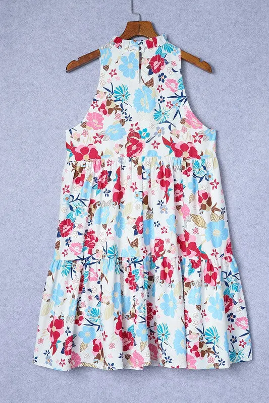 The Johanna Mock Neck Floral Dress