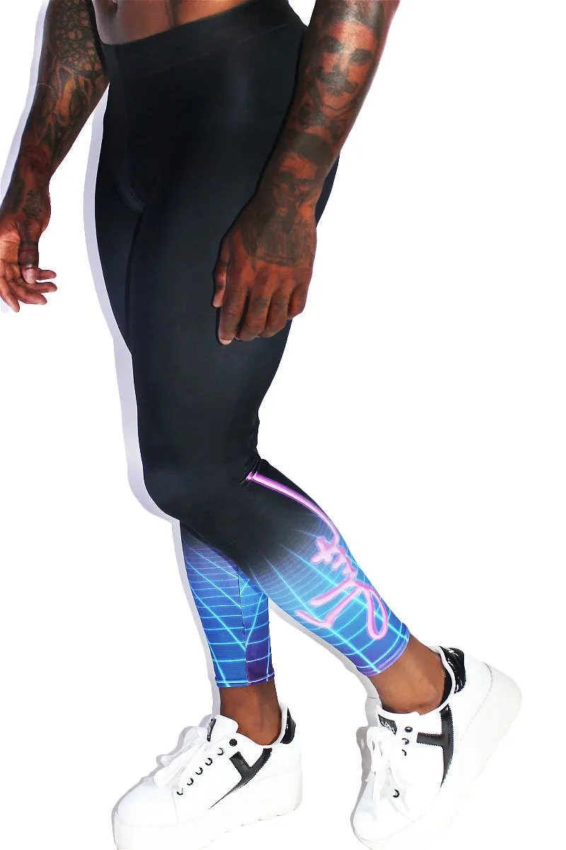 Vaporwave Slut Leggings Tights-Black