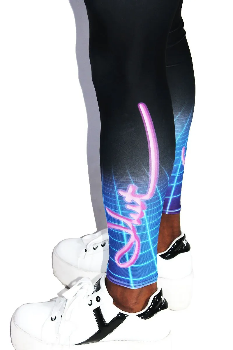 Vaporwave Slut Leggings Tights-Black