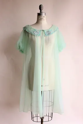 Vintage 1960s Mint Green Peignoir