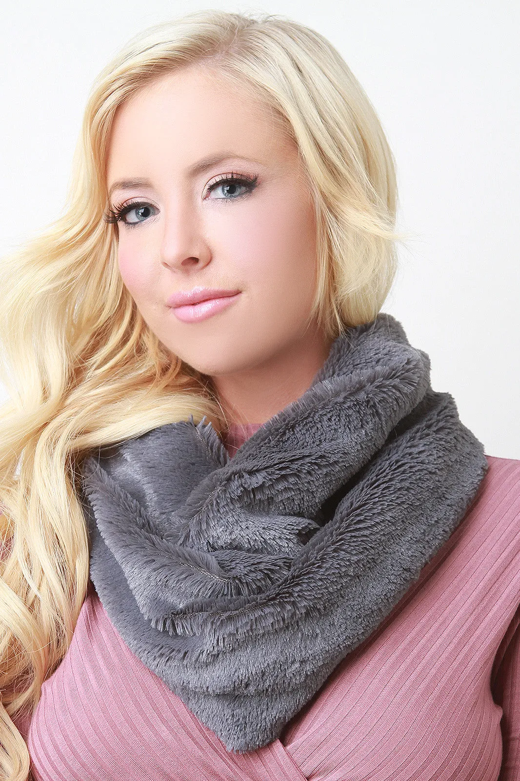 Wide Faux Fur Infinity Scarf