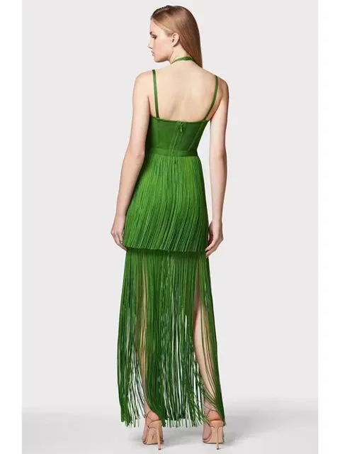 With Envy Fringe Bandage Maxi Dress