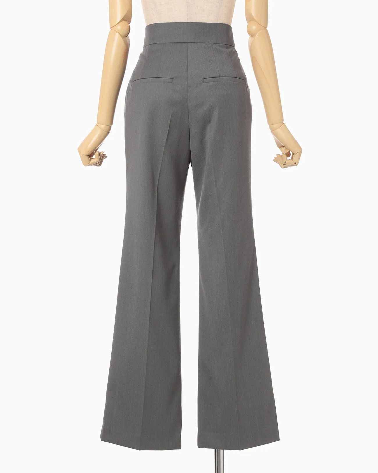 Wool Gabardine Flared Trousers