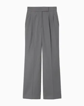 Wool Gabardine Flared Trousers